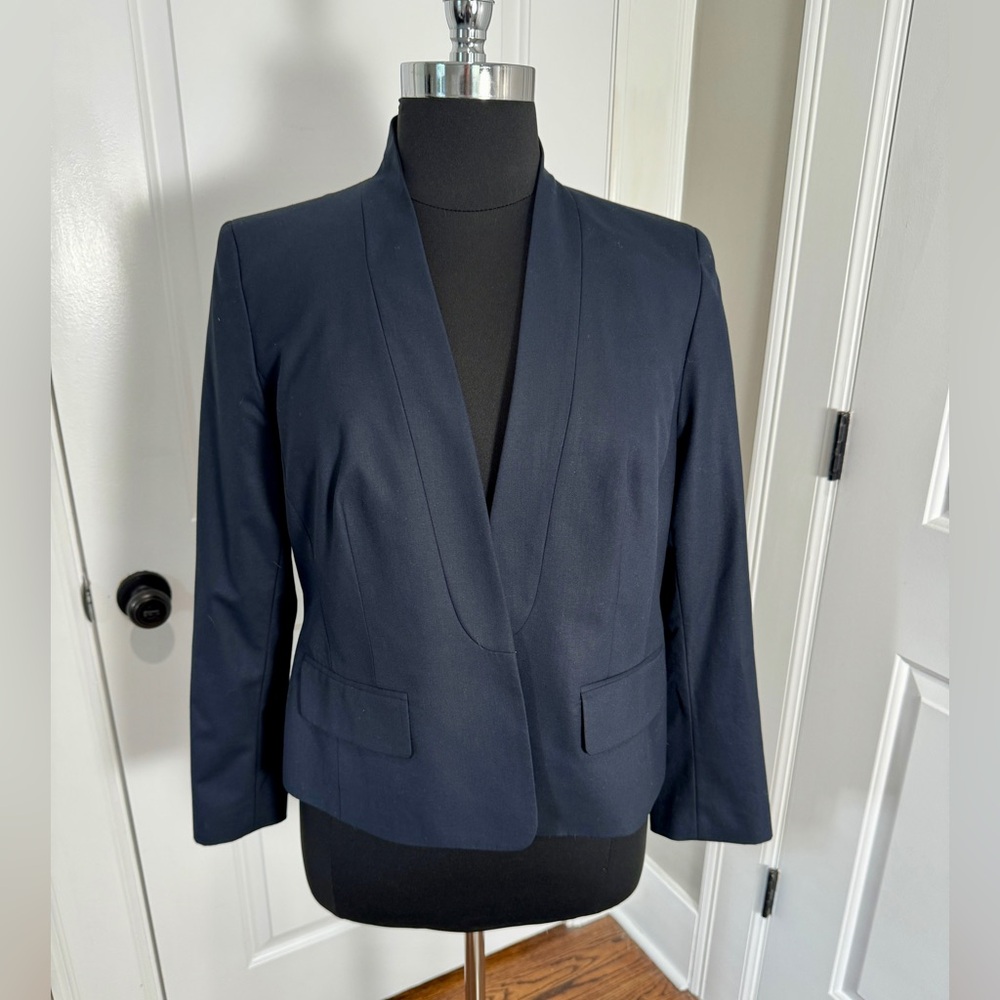 Jones New York Collection Woman Stretch Navy Blazer, Size 14W